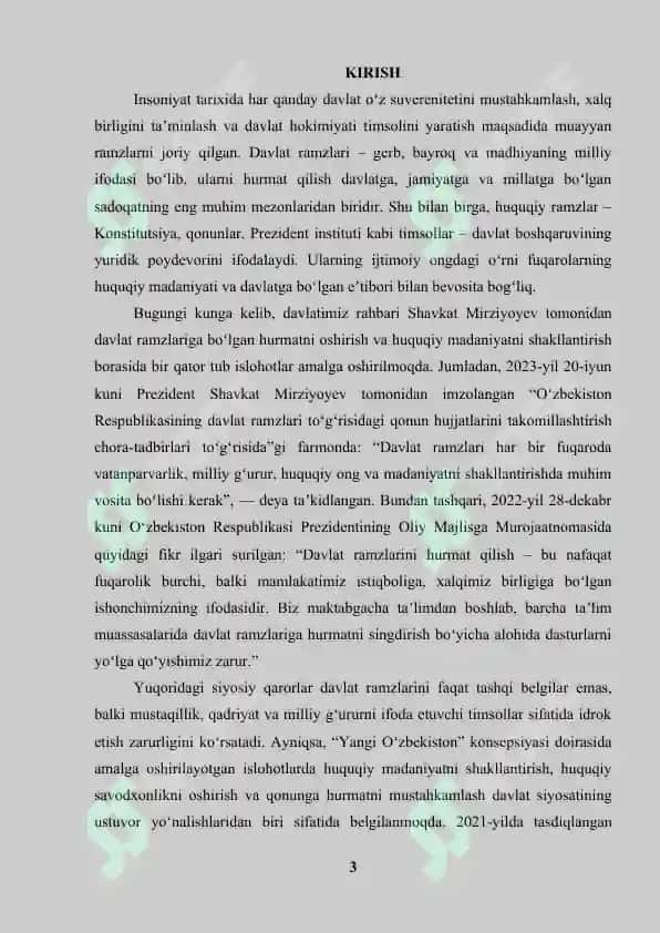 Davlat va huquq ramzlarini hurmat qilish 3