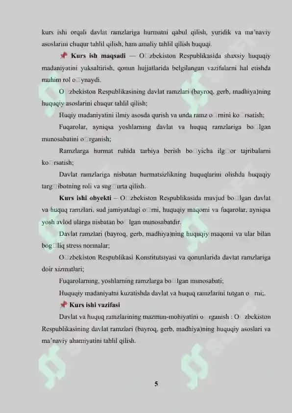 Davlat va huquq ramzlarini hurmat qilish 5
