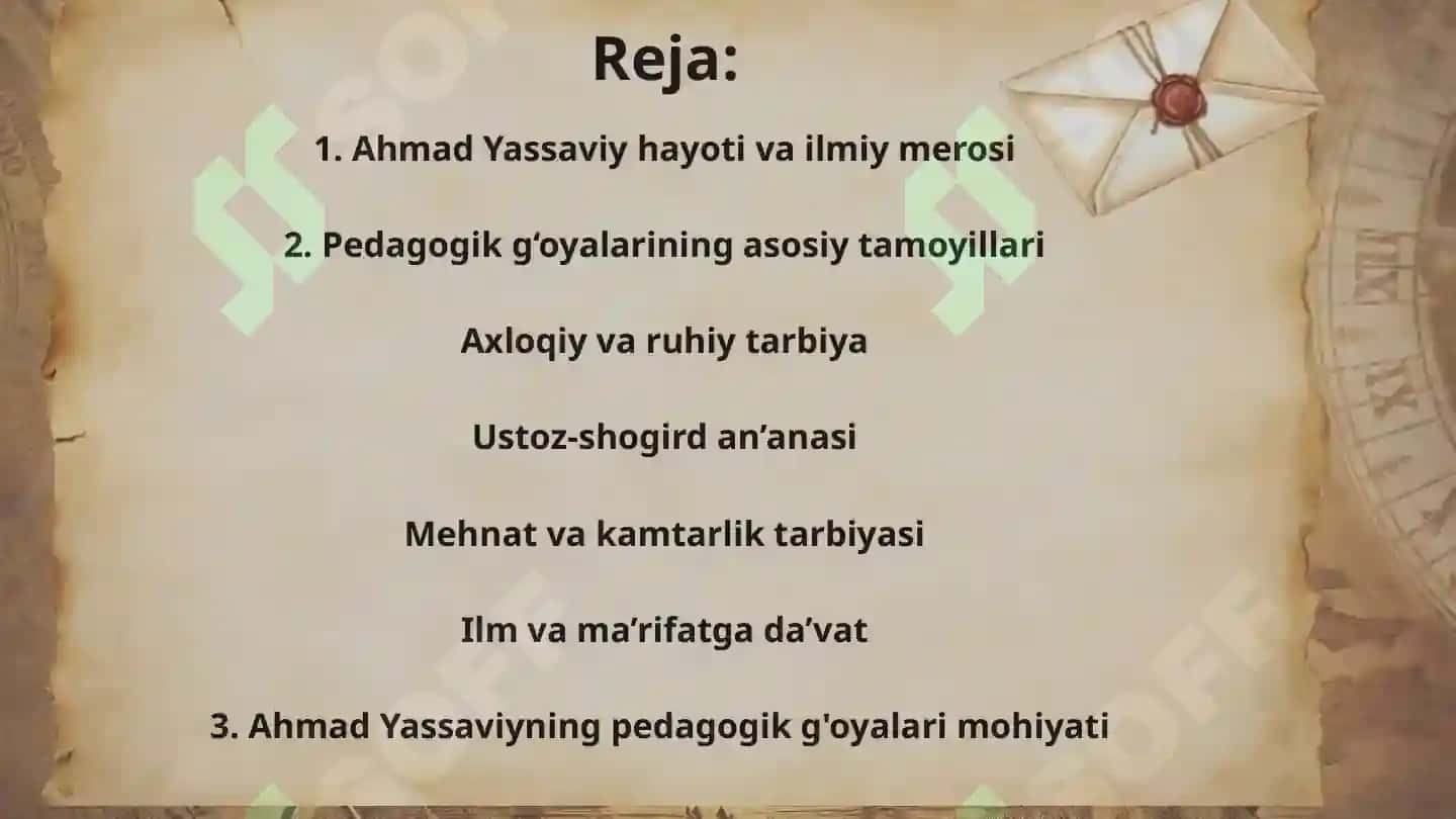Ahmad Yassaviyning pedagogik ğoyalari 2