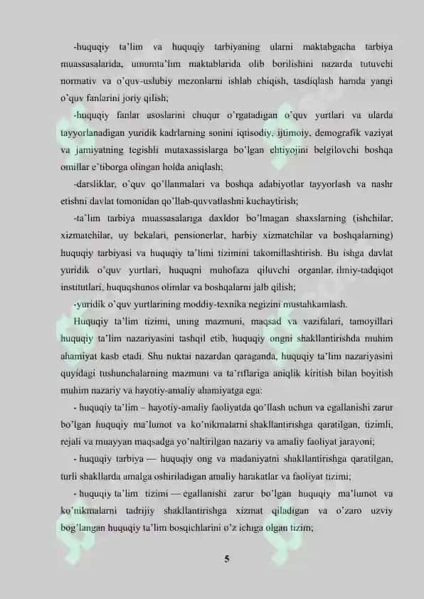 Huquqiy tarbiya jarayonini tashkil etish 5
