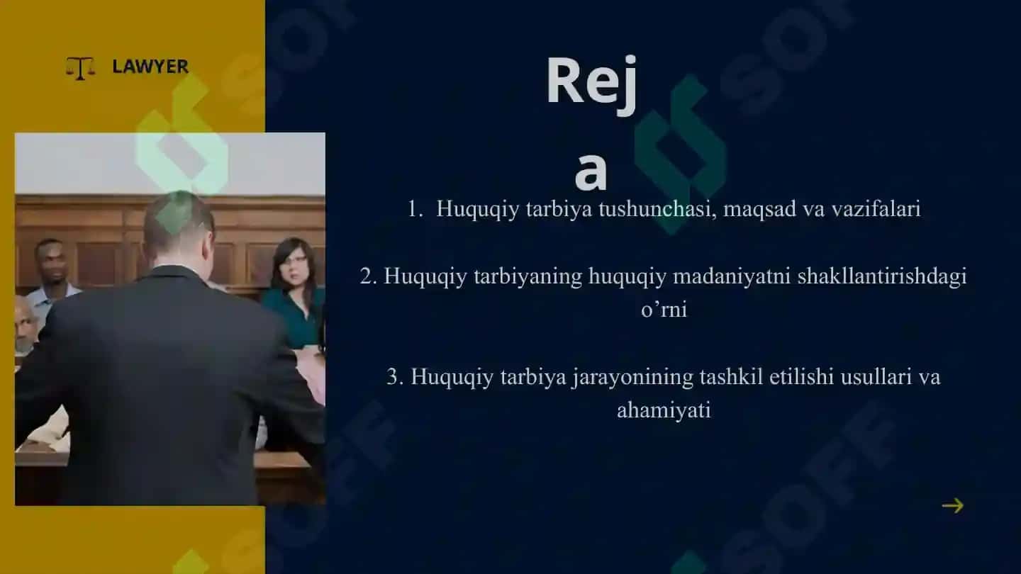 Huquqiy tarbiya jarayonini tashkil etish 2