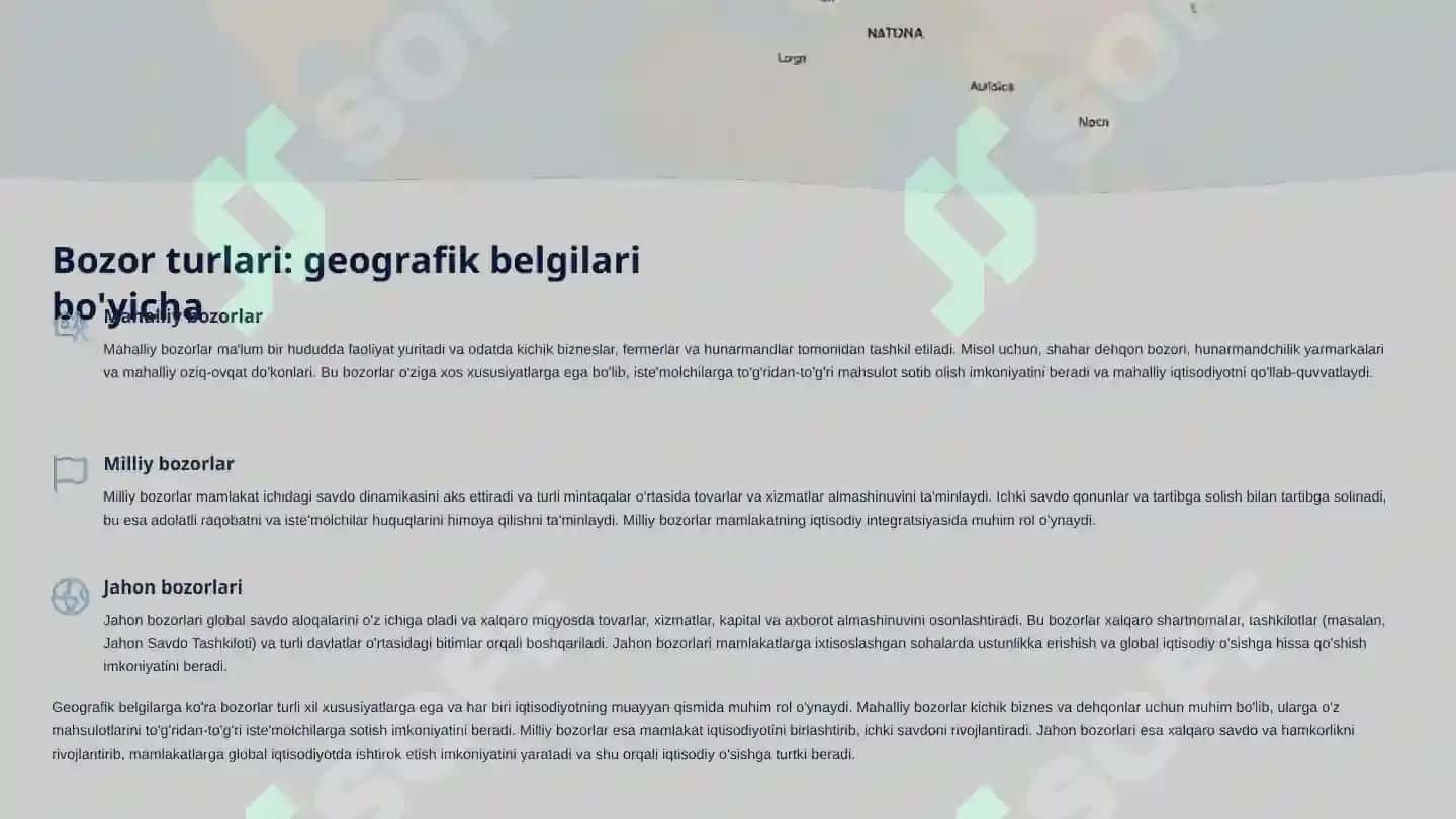 Bozorning mohiyati, vazifalari va turlari 3