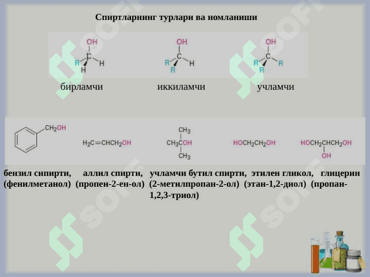 SPIRTLAR. UGLEVODORODLARNING GIDROLSILLI XOSSALARI. 3