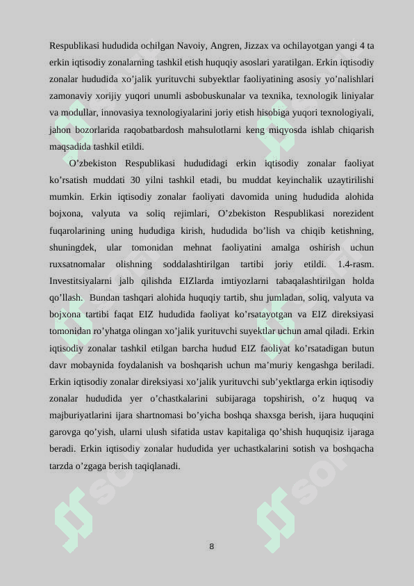Oʻzbekiston respublikasida erkin iqtisodi hudud 8