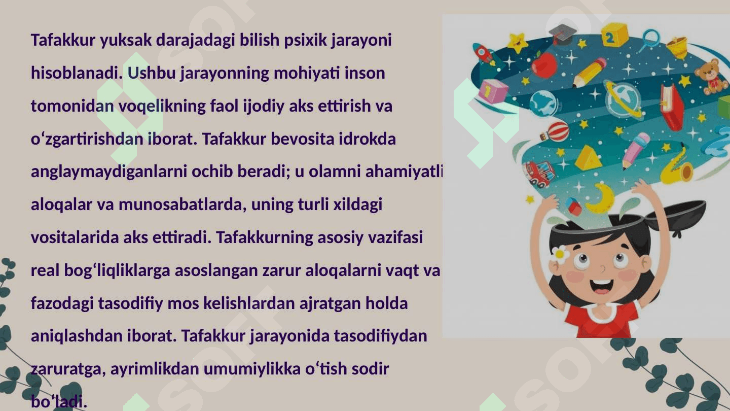 Tafakkur. Uning xususiyatlari, shakllari va turlari 2