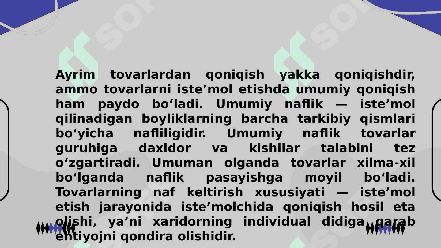 NAFLILIK VA CHEKLI NAFLILIK. CHEKLI NAFLILIKNING KAMAYISH QONUNI 4