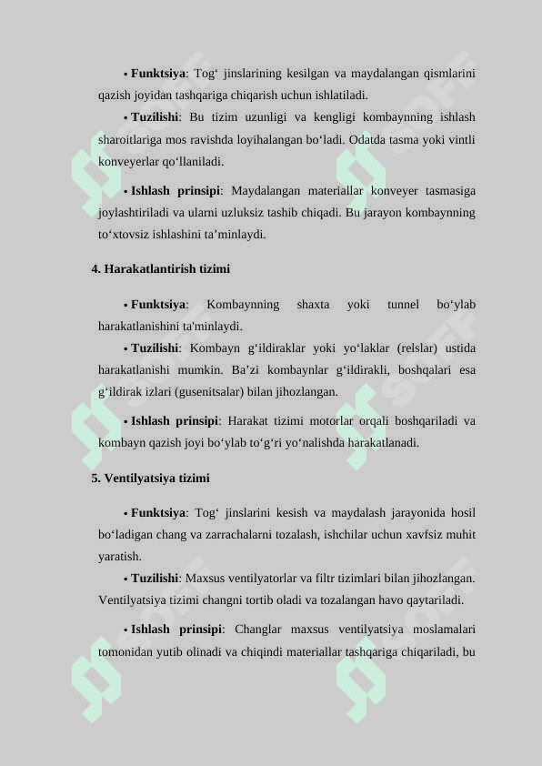 Burg'ilash jarayonli uzluksiz ishlovchi lahim o'tuvchi kombaynlar 3