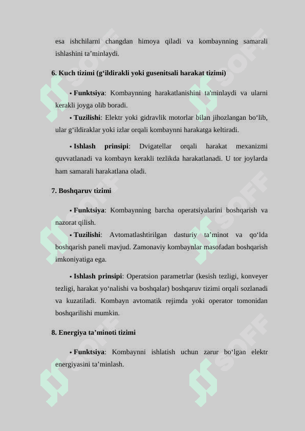 Burg'ilash jarayonli uzluksiz ishlovchi lahim o'tuvchi kombaynlar 4