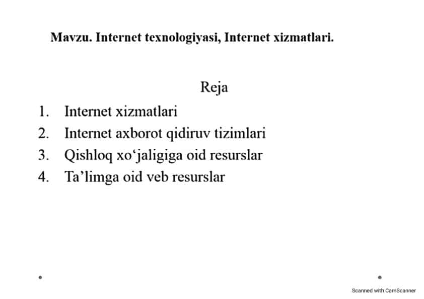 Internet texnologiyalari