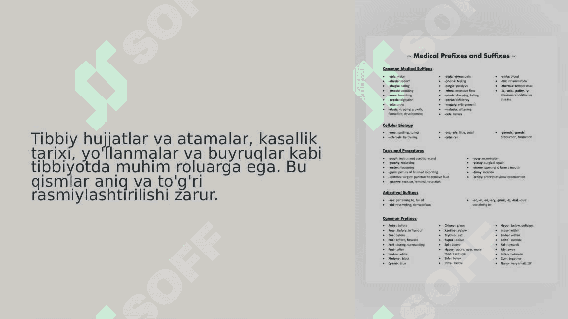 Tibbiy hujjatlar va atamalar 3