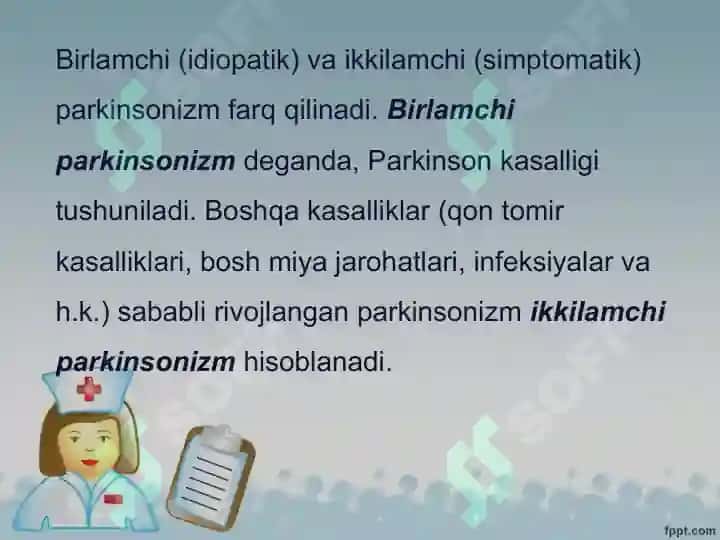 Parkinson kasalligini davolashda ishlatiladigan dori vositalari 3