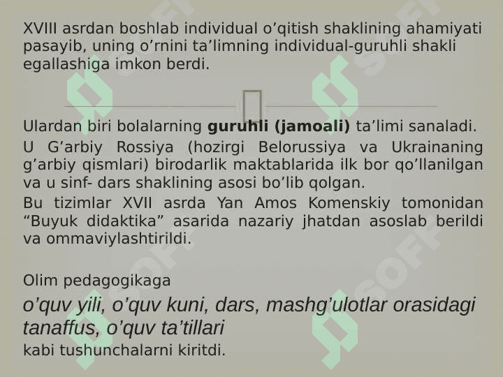 Ta'limni tashkil etish shakllari
Dars, uning turlari 4