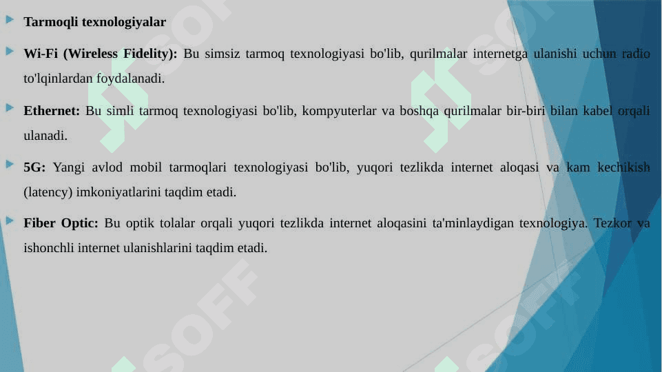 Tarmoq texnologiyalari va internet xizmatlari 3