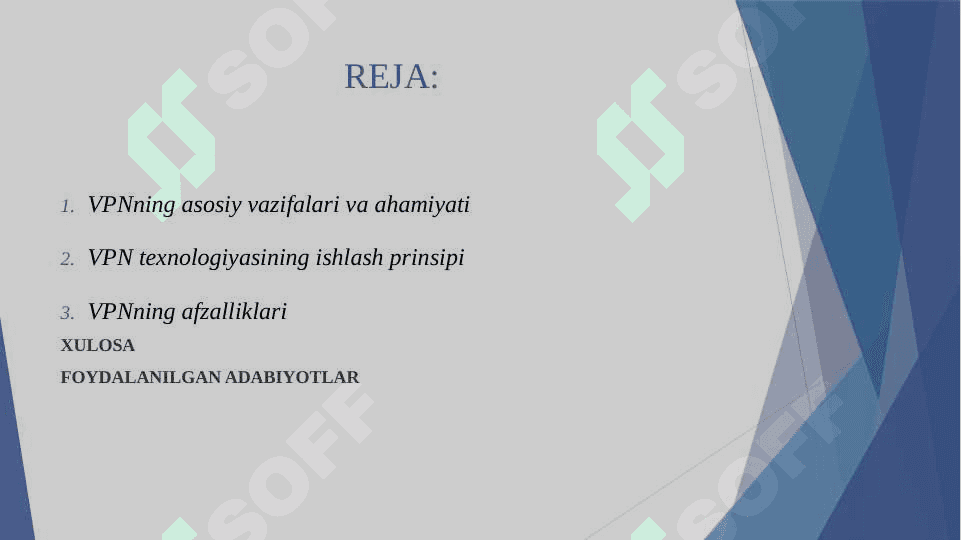 Virtual himoyalangan tarmoq va undan amaliyotda foydalanish (masalan, CyberGhost yoki ExpressVPN misolida). 2