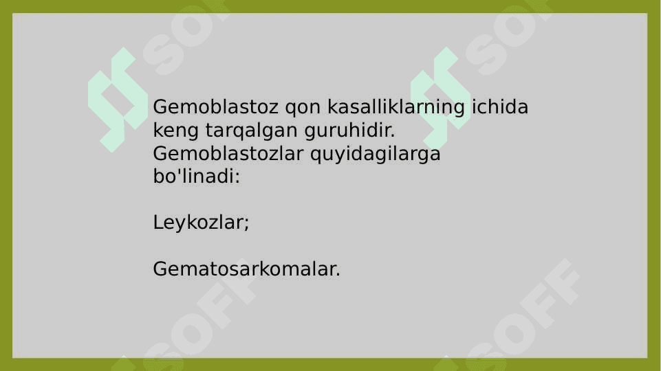 Qon kasalliklarida parodontda sodir bo'ladigan o'zgarishlar, klinik belgilari,
                  tashxisi, davosi. 3