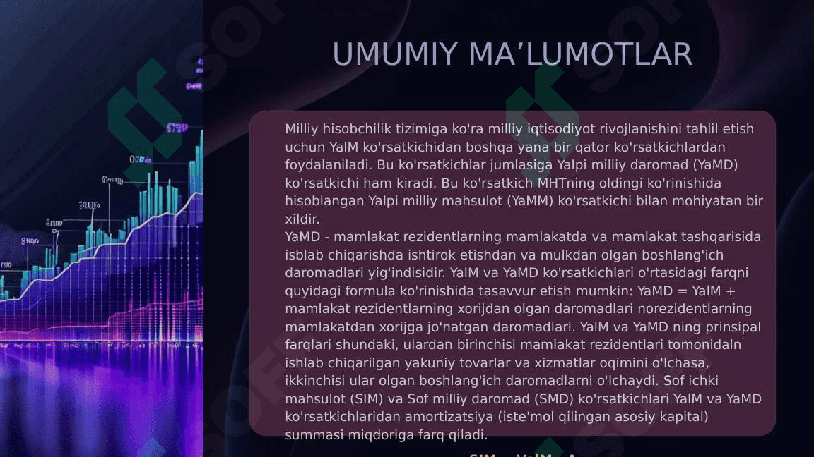 Milliy hisobchilik tizimidagi boshqa ko’rsatkichlar 2