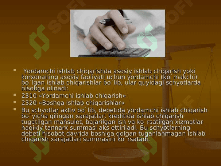 Qurilish tashkilotlarida yordamchi ishlab chiqarish xarajatlarining hisobi 2