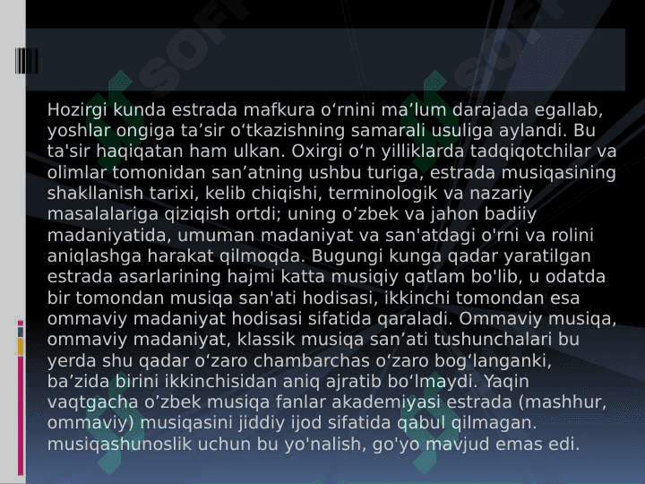 ZAMONAVIY ESTRADA MUSIQASI 3