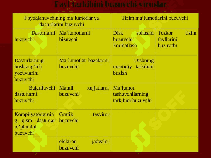 Virus va antiviruslar tasnifi 8