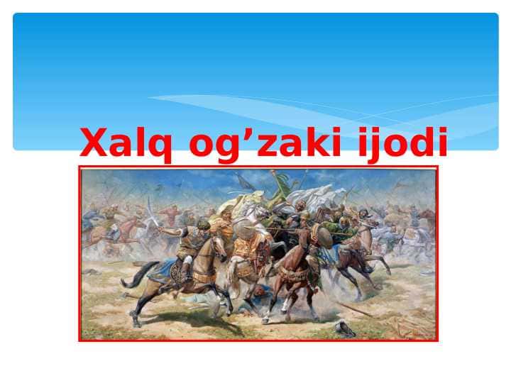 Xalq og’zaki ijodi 1