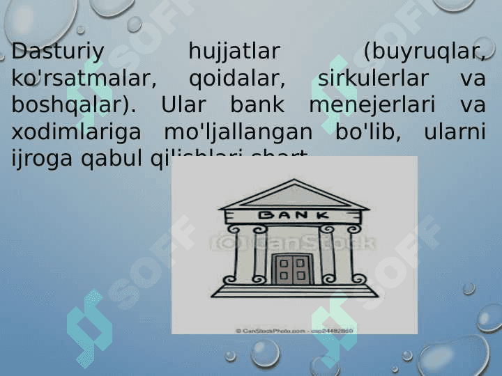Bank xujjatlarining turlari va ularning tavsifi 2