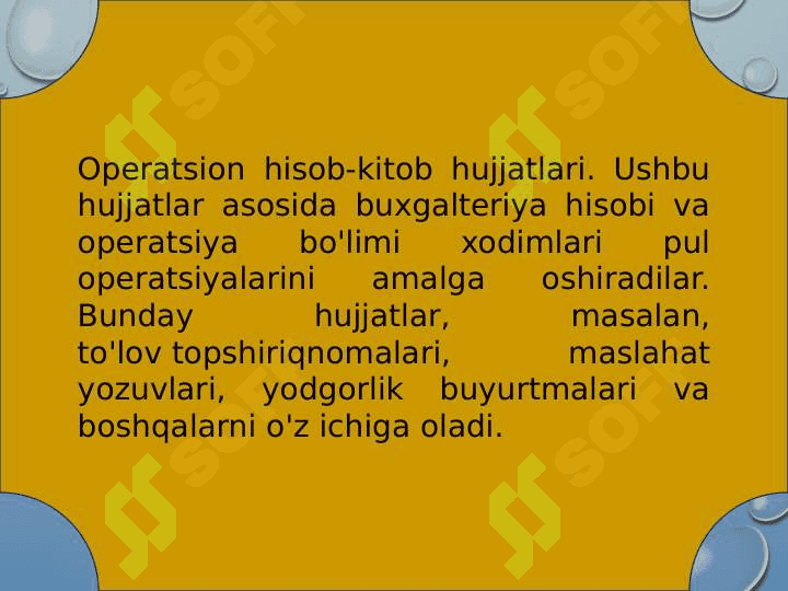 Bank xujjatlarining turlari va ularning tavsifi 4