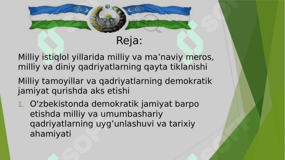 Mustaqillik yillarida milliy qadriyatlar va dasturlarning qayta tiklanishi 2