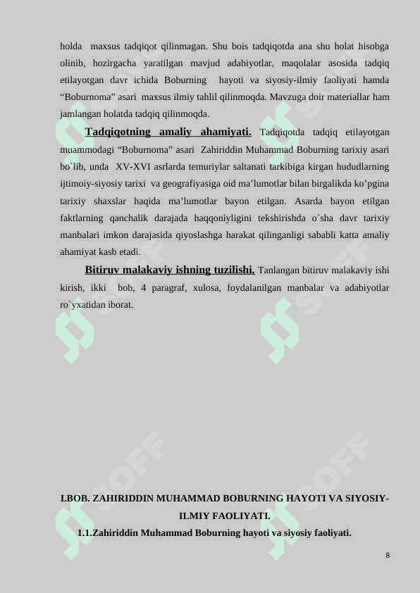 Zahiriddin Muhammad  Boburning hayoti va ijodiy merosi BMI 8