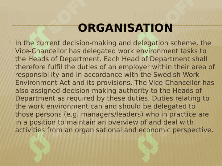 Work organization and responsibility 2