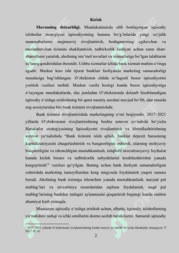 Bank xizmatlari bozorida marketing faoliyatining nazariy va uslubiy asoslari. 2