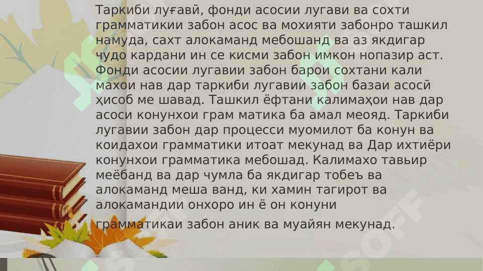Аҳамияти грамматикӣ алоқаи он бо имло ва инкишофи нутқ 3