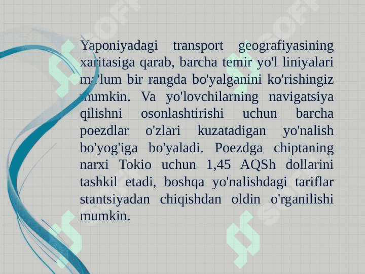YAPONIYADA TEMIR YO'L TRANSPORTI 4