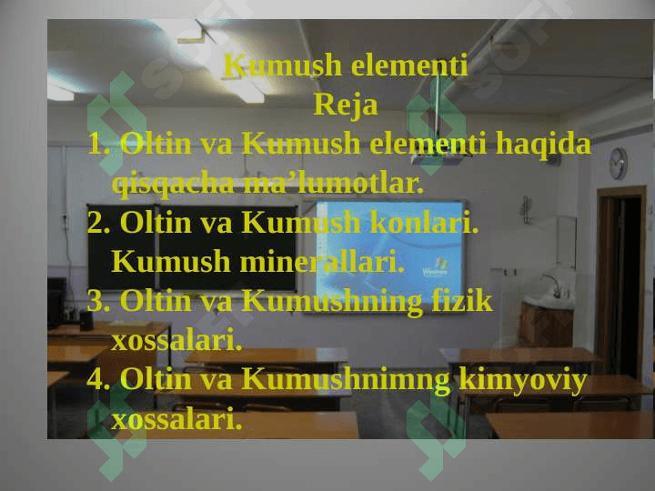 OLTIN VA KUMUSH ELEMENTLARI. 2