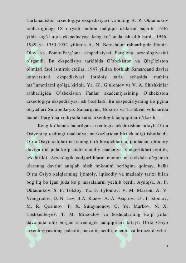 FARG’ONA VODIYSI TOSH DAVRI ARXEOLOGIYASI 5