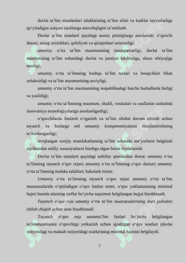 TA'LIM MAQSADLARI, IJTIMOIY MAQSADLAR, TA'LIM SIFATI, TA'LIM YO'NALISHI, TA'LIM OLUVCHILARNING PSIXOLOGIK XAVFSIZLIGI, TA'LIMNI PSIXOLOGIK TA'MINLASH, TA'LIMNI IJTIMOIY-MADANIY VAZIFALARI 7