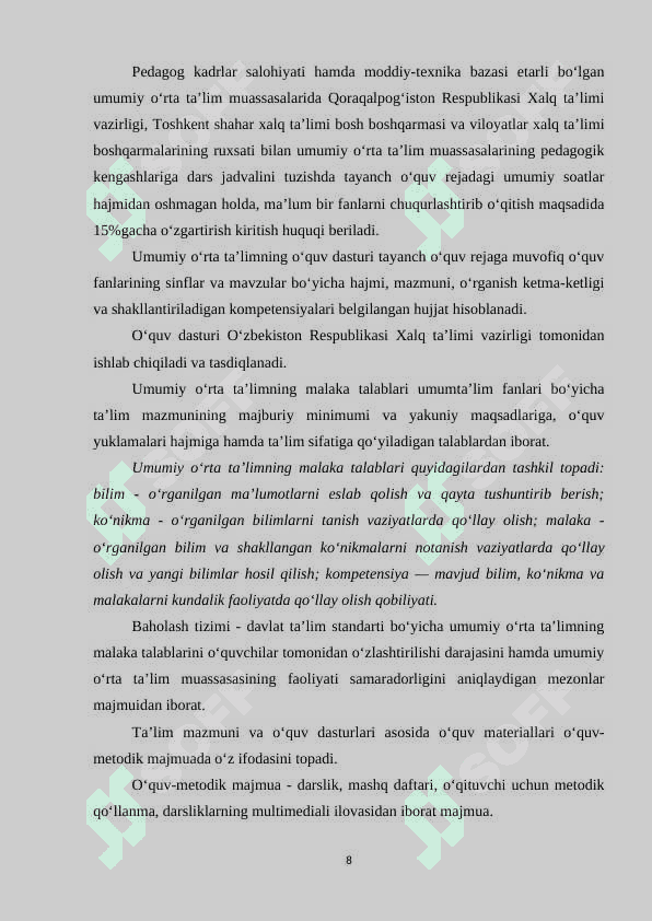 TA'LIM MAQSADLARI, IJTIMOIY MAQSADLAR, TA'LIM SIFATI, TA'LIM YO'NALISHI, TA'LIM OLUVCHILARNING PSIXOLOGIK XAVFSIZLIGI, TA'LIMNI PSIXOLOGIK TA'MINLASH, TA'LIMNI IJTIMOIY-MADANIY VAZIFALARI 8