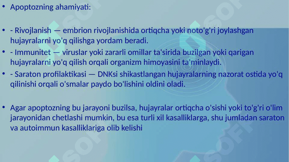 Nekroz. Apoptoz. Nukleoproteidlar, minerallar almashinuvining buzilishining morfologiyasi. Tish karashlari, kutikula, tish blyashkasining pellikulasi, emal va milkning hamda tish toshlarining patomorfologiyasi. Solak tosh kasalligi. Tish emalining kislotali nekrozi 5