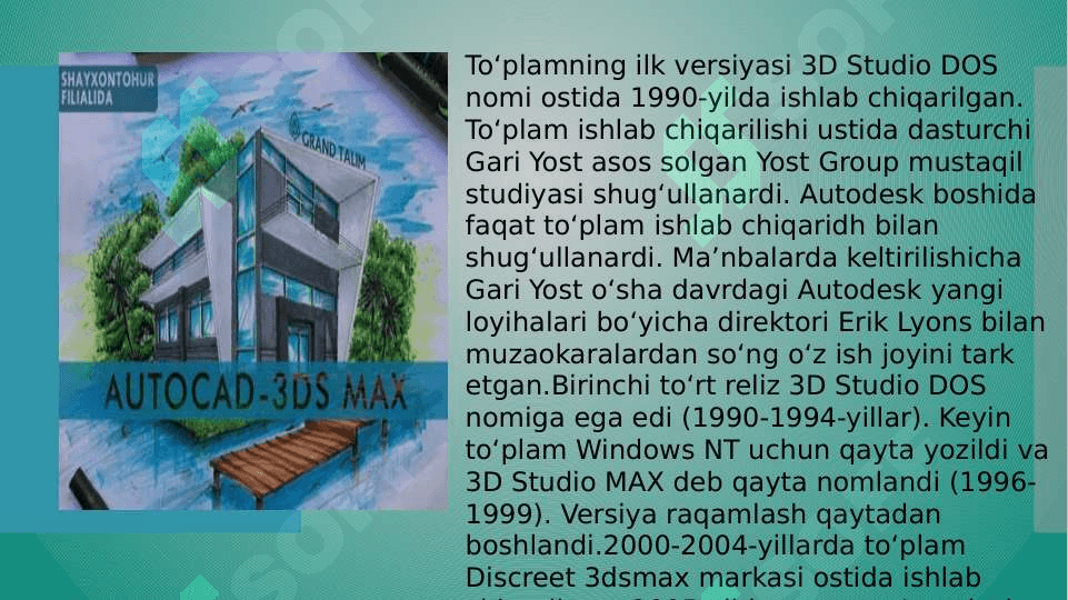 AutoCad 3D max dasturlari haqida malumot 7