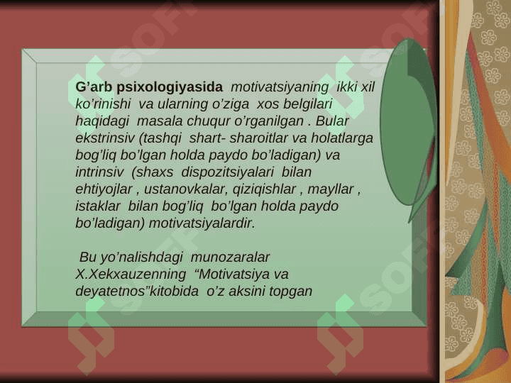 Og`ishgan xulq  motivatsiyasi 8