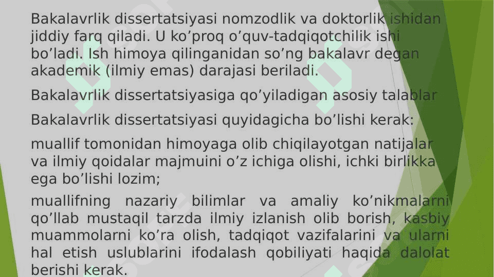 Bakalavr  dissertatsiyasi mavzusining tanlanishi va ifodalanishi 3