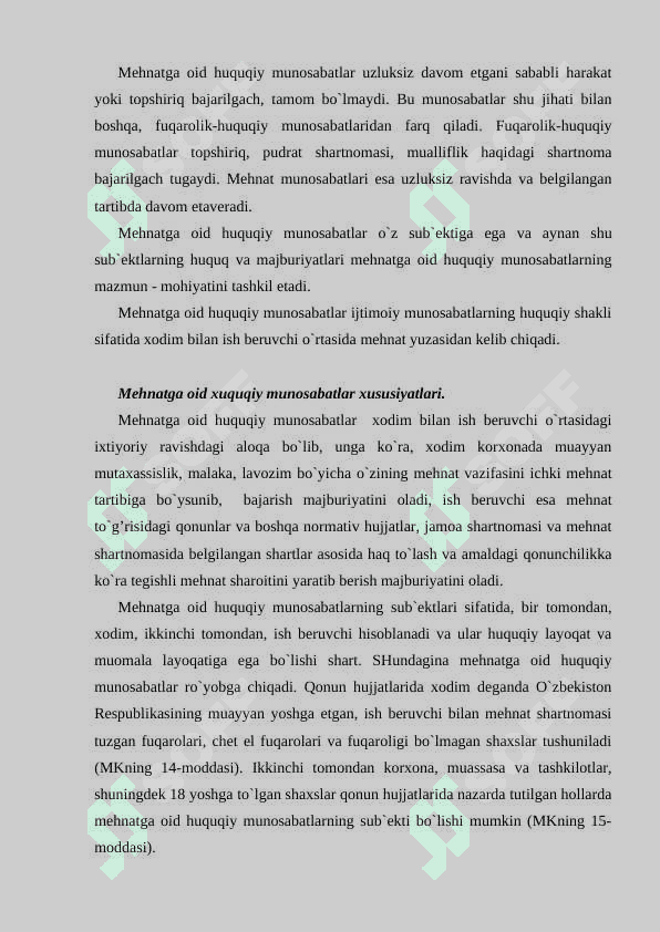 Mehnat munosabatlari 3
