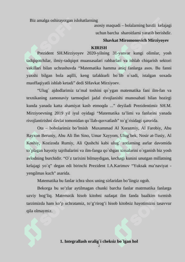 Xosmas integrallarning fizikada qoʻllanilishi 2
