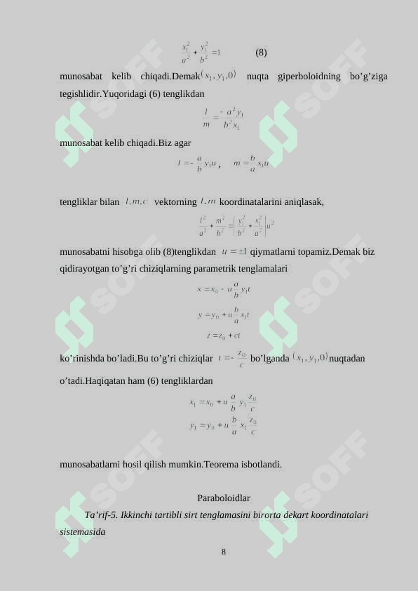 Ellipsoid va giperboloid 8