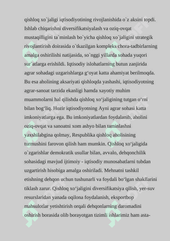 Mustaqillik yillarida qishloq xo'jaligi va sanoat sohasidagi o'zgarishlar 2