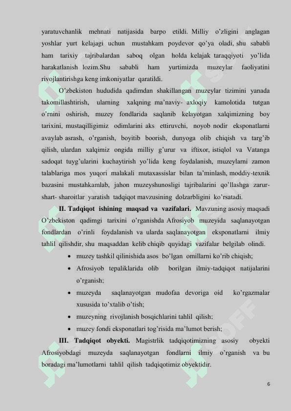 O’zbekiston qadimgi tarixini o’rgnishda Afrosiyob muzey fondlaridan foydalanish 6