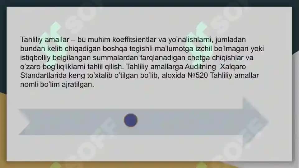 Tahliliy amallar (auditda tahliliy amallar) 3