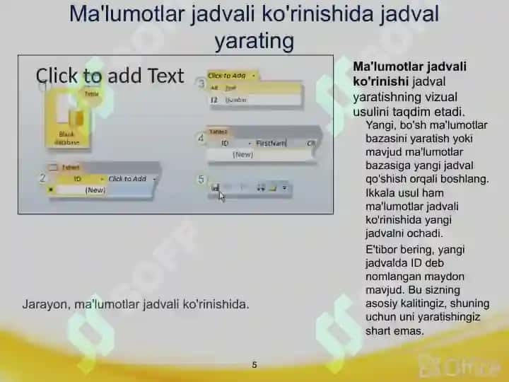 Access dasturining qo’shimcha imkoniyatlari 6