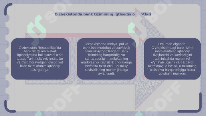 O'zbekiston Respublikasida moliya, pul va bank tizimi. Mudofaa va xavfsizlik. 5