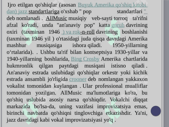 Pop musiqasining rivojlanish bosqichlari 7