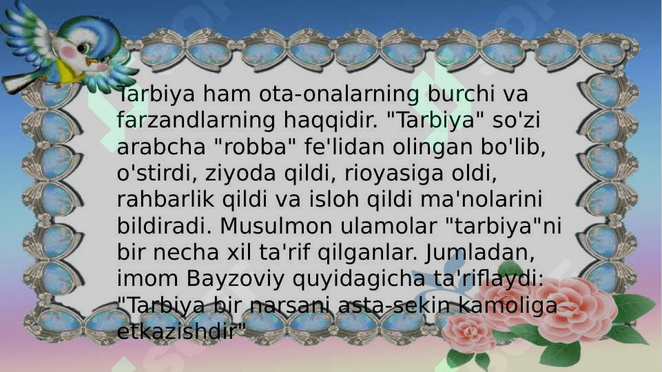 Sharq   mutafakkirlari barkamol shaxs tarbiyasi.Boshlangʻich talimda milliy tarbiya asoslari 2